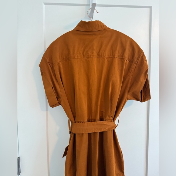 Zara | Midi Belted Shirt Dress with Gold Buttons - Picture 13 of 16